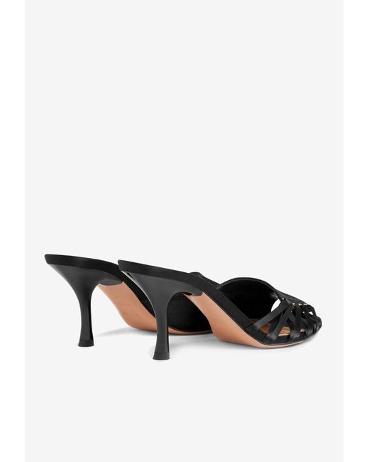 Malone Souliers Black Bexley 70 Satin Sandals