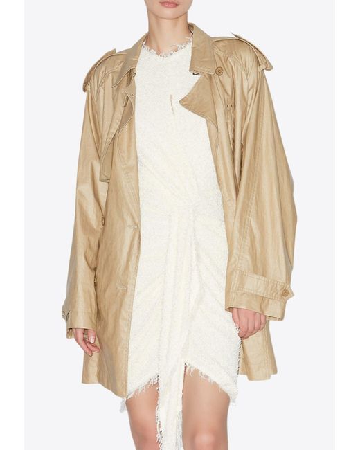 Isabel Marant Natural Franny Linen Trench Coat