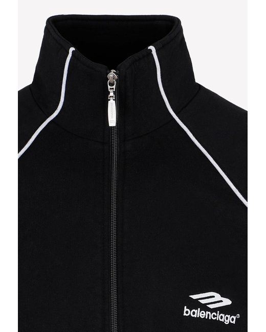Balenciaga 3b Sports Icon Oversized Tracksuit Jacket in Black for