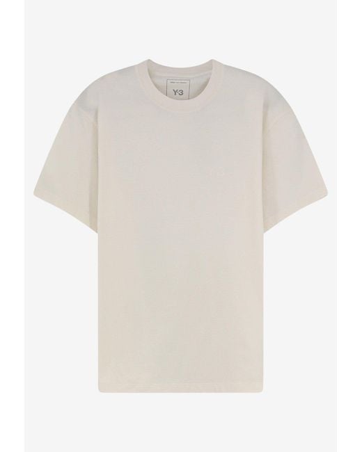 Y-3 White Basic Logo T-Shirt for men