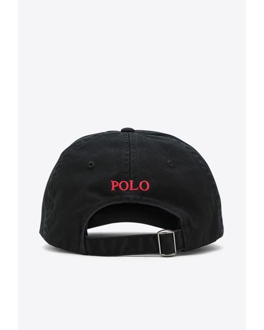 Polo Ralph Lauren Black Logo Embroidered Baseball Cap for men