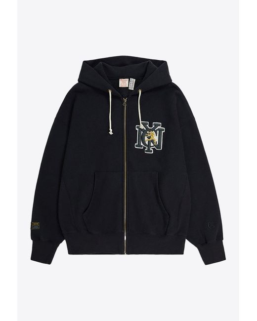 Champion Black Reverse Weave Zip-Up Hooded Sweatshirt for men
