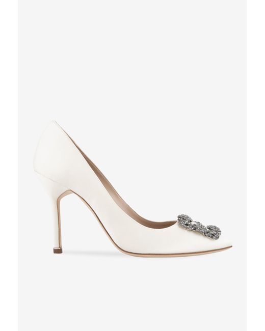 manolo blahnik hangisi 105 embellished shimmer pumps