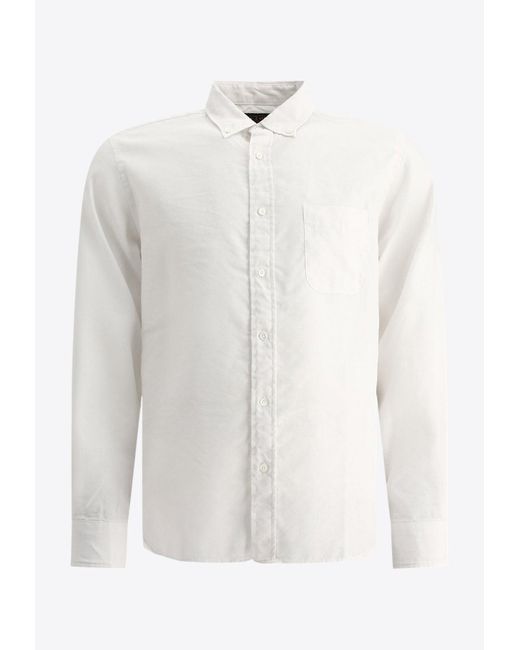 Beams Plus White Classic Linen Shirt for men