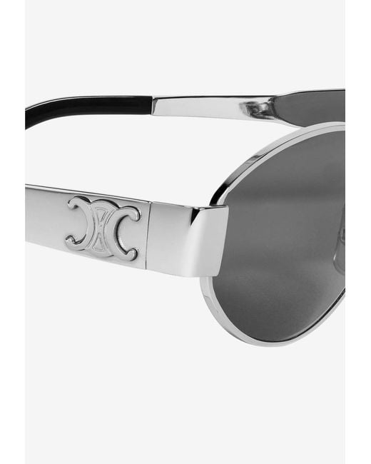 Céline Gray Triomphe Oval Sunglasses