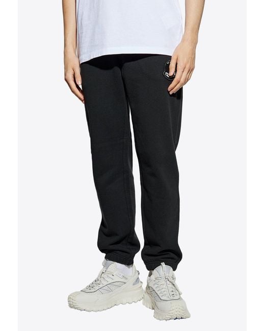 Moncler Black Logo Patch Track Pants for men