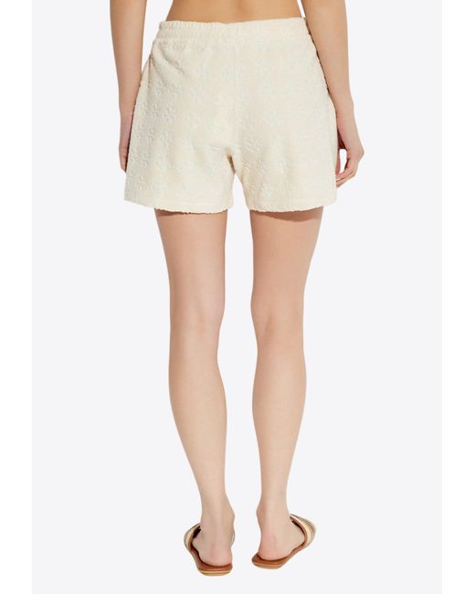 Tory Burch Natural Monogram Jacquard Mini Shorts