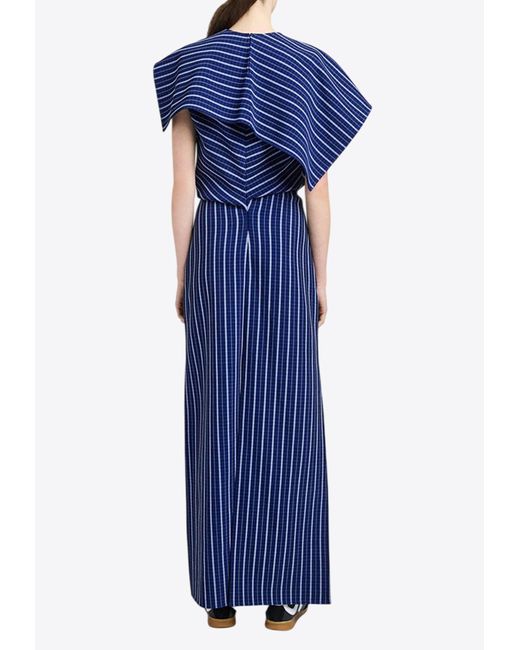 Proenza Schouler Blue Selene Striped Maxi Dress