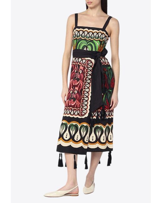 Farm Rio Coconut Tree Embroidered Mini Dress in Sand