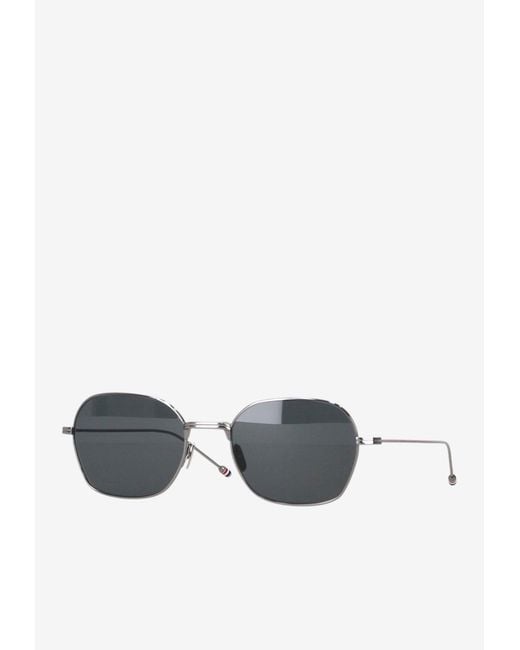 Thom Browne Gray Rectangular Sunglasses for men