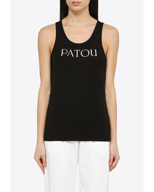 Patou Black Logo Print Tank Top