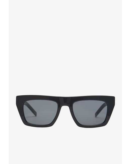 Saint Laurent Gray Cassandre Flat-Top Square Sunglasses