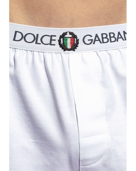 Dolce & Gabbana Blue Logo Embroidered Waistband Boxers for men
