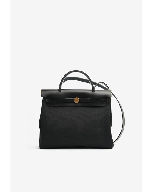 Hermès Herbag 31 In Black Toile And Vache Hunter Leather With Gold Hardware  | Lyst Canada