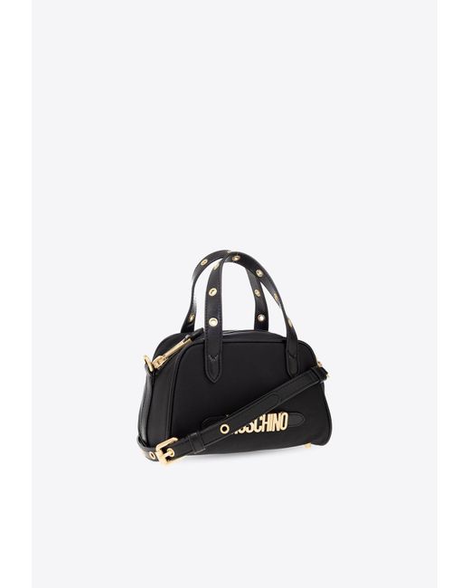 Moschino Logo Lettering Top Handle Bag in Black Lyst