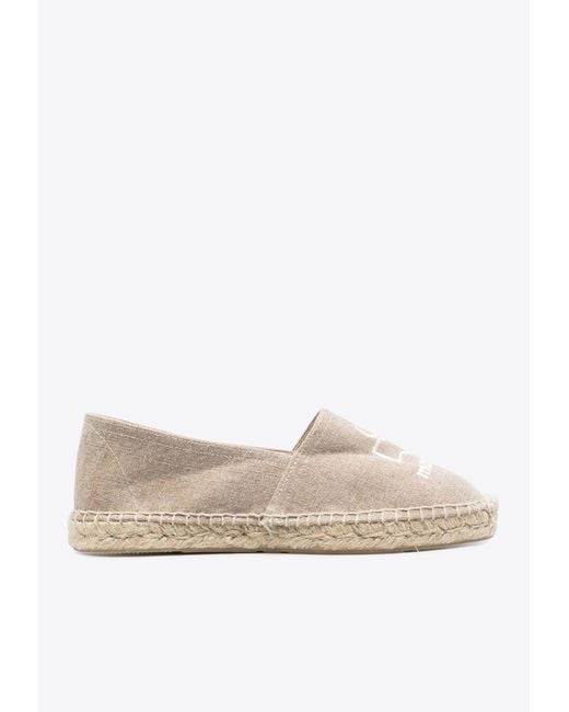 Isabel Marant White Canae Logo Embroidered Espadrilles