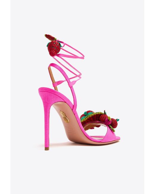 Aquazzura Pink Strawberry Punch 105 Sandals