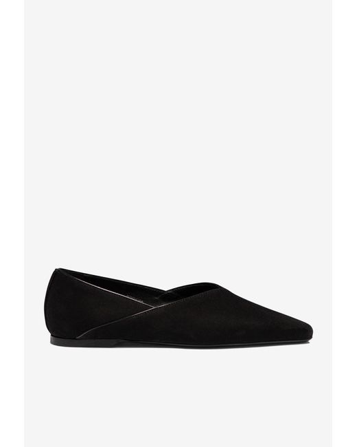 Totême  Black Suede Ballet Flats