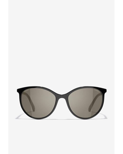 Chanel Pantos Round Sunglasses in Grey Lyst UK