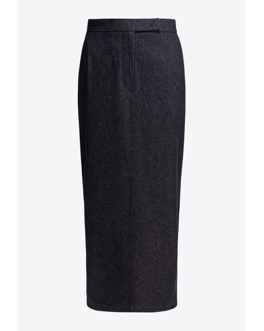 【関税＆送料込み】Max Mara Pianosa Long Denim Skirt Clothi Long, cotton-denim skirt, navy | Weekend Max Mara