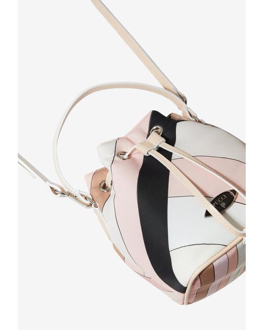 Emilio Pucci White Yummy Printed Bucket Bag