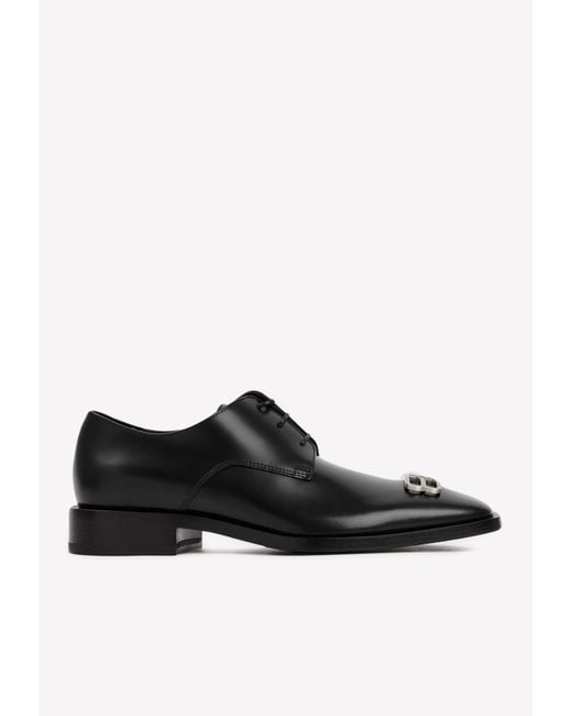 Balenciaga Black Bb Icon Derby Shoes for men