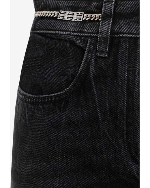 Givenchy Black Boot-Cut 4G Chains Jeans