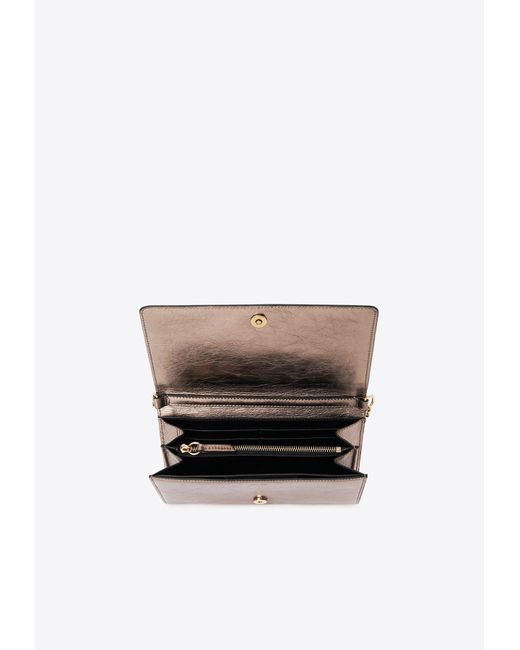 Chloé Iconic Logo Chain Clutch in White | Lyst