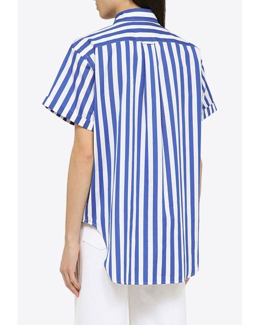 Polo Ralph Lauren Blue Logo Embroidered Striped Shirt