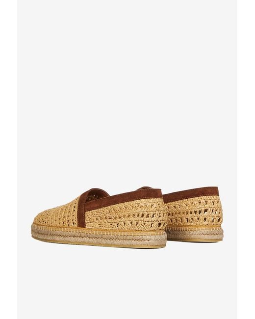 Etro White Woven Raffia Espadrilles for men