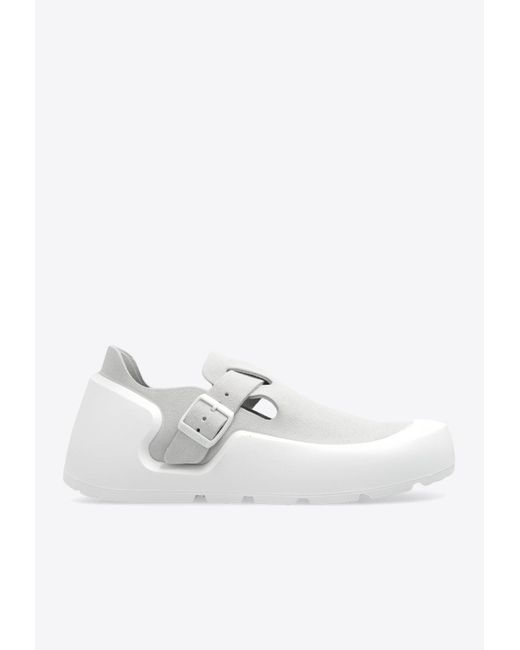 Birkenstock White Reykjavik Suede And Leather Sneakers