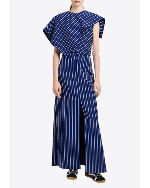 Proenza Schouler Blue Selene Striped Maxi Dress