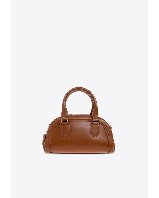 Alexander McQueen Brown Mini Birdee Boston Top Handle Bag
