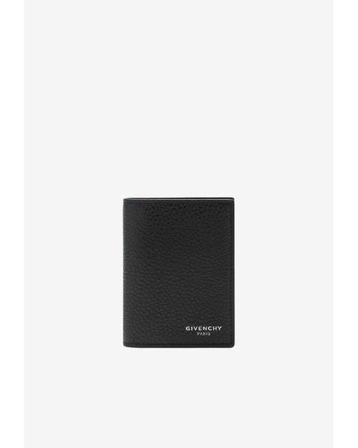 Givenchy Black Logo Stamp Grained Leather Wallet for men