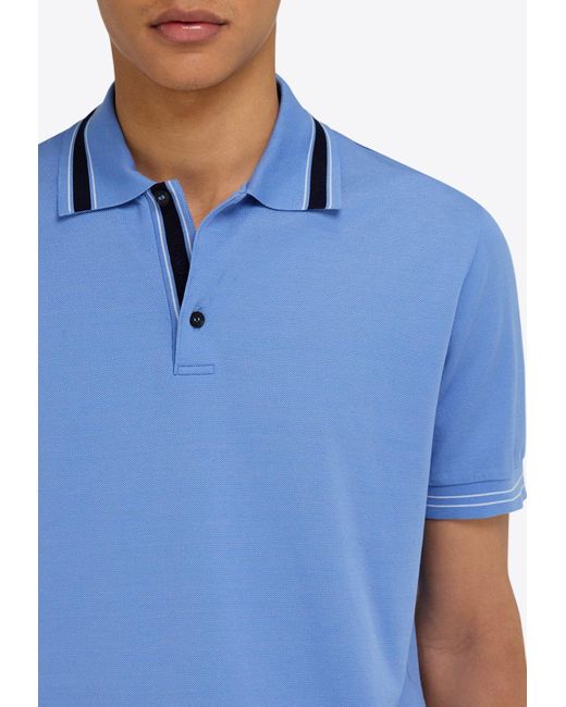 Ferragamo Blue Short-Sleeved Polo T-Shirt for men