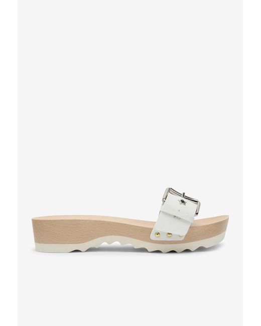 Stella McCartney White Elyse Studded Flat Sandals