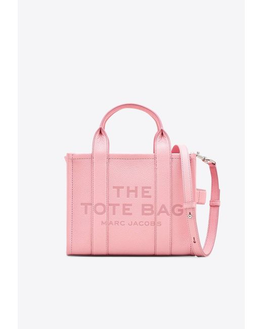 Marc Jacobs Pink Small Logo Leather Tote Bag