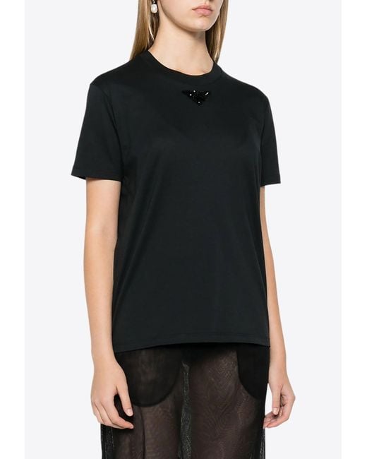 CHANEL★素敵！23K Black Logo Graphic/Beaded T-Shirt Chanel Black & White CC Logo Embroidered T-Shirt – Savonches