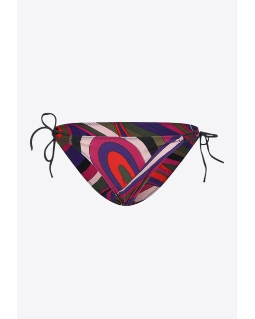 Emilio Pucci Multicolor Bikini Bottom With Signature-Print
