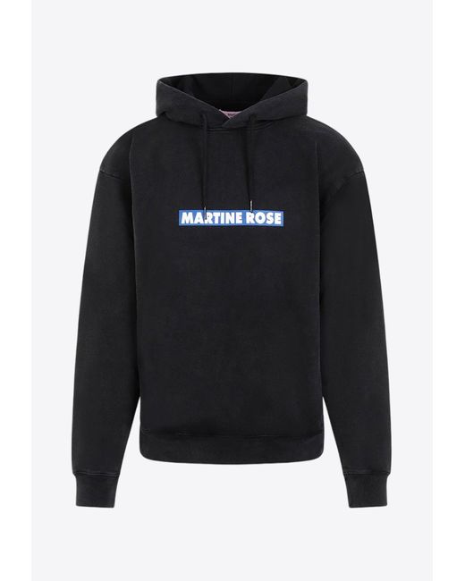 Martine Rose Black Graphic Print Hooded Sweatshirt for men