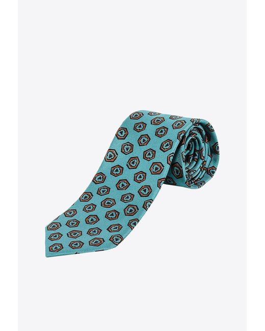 NICKY MILANO Blue Patterned Silk Tie for men
