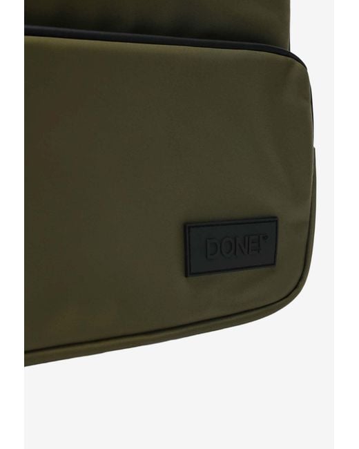 Rag & Bone Green Logo-Patch Laptop Briefcase for men