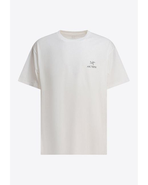 Arc'teryx White Logo Print Crewneck T-Shirt for men