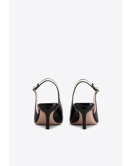 Roger Vivier White Viv' Canard 55 Two-Tone Slingback Pumps