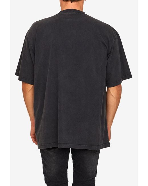 Balenciaga Xxxl Printed Short-sleeved T-shirt in Black for
