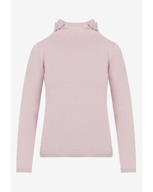 Max Mara Paprica Knitted Hooded Sweater in Pink | Lyst