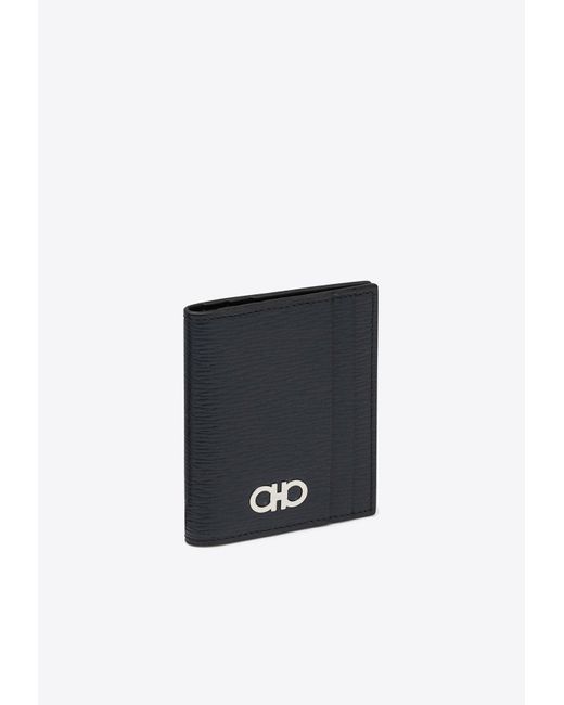 Ferragamo White Gancini Leather Bi-Fold Cardholder for men