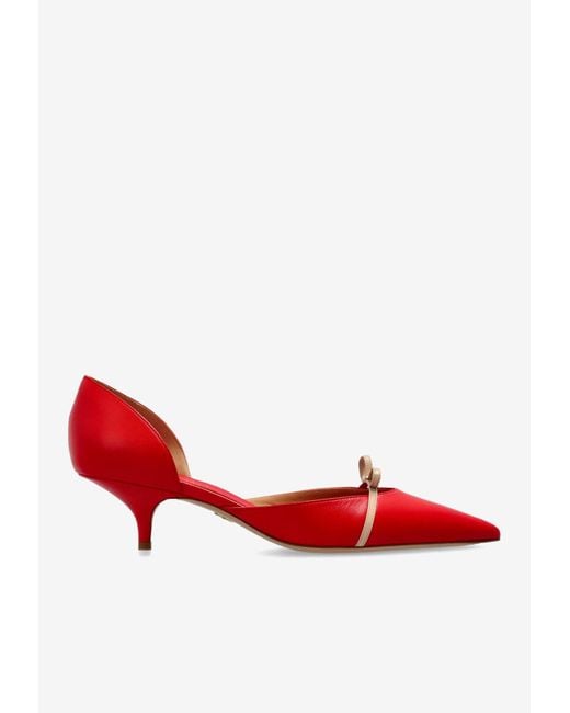 Ferragamo Red Gyoia 40 Mini Bow Pumps