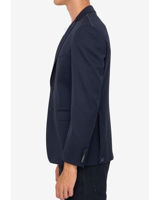 Tonello Blue Wool Single-Breasted Blazer for men