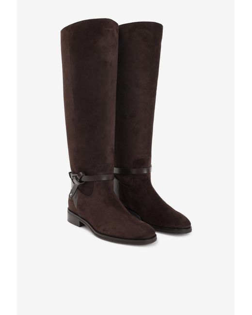 Jimmy Choo Brown Suede Lawton Kb Flat Boots